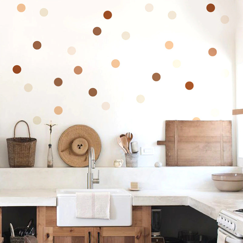 Neutral Colors Polka Dots Wall Decals For Living Room Removable Self Adhesive PVC Stickers Playful Patterns Creative DIY For Kid's Nordic Nursery Home Decor