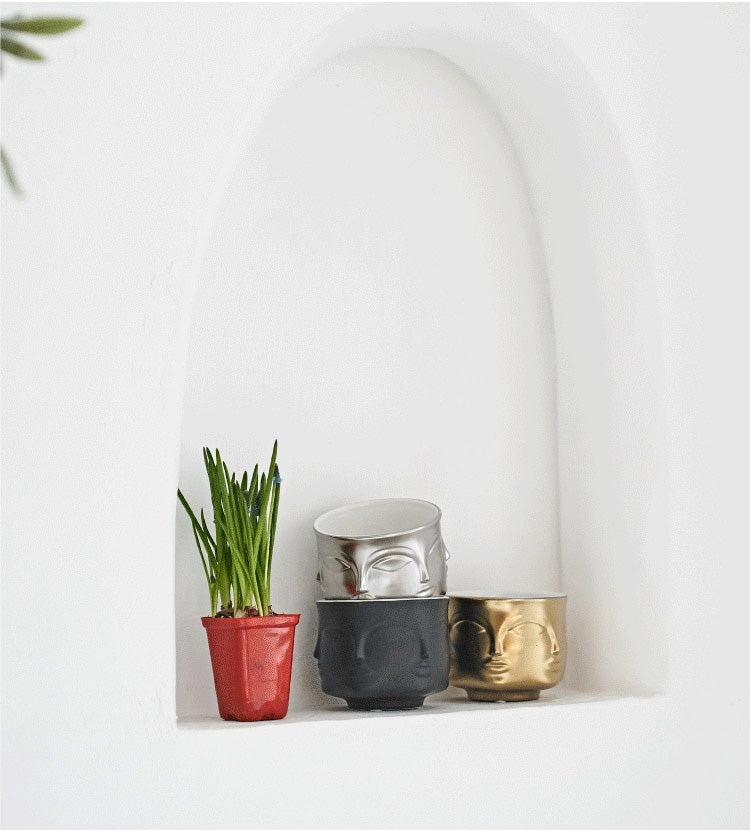 Modern Abstract Art Vase Face Pots Ceramic Flower Pot For Creative Floral Arrangements For Living Room Table Dining Room Windowsill Nordic Home Decor