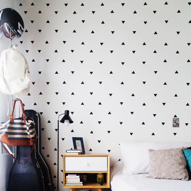 Little Triangles Wall Decals For Baby Boy's Room Removable Decorative Sticky Triangles Wall Stickers For Kid's Bedroom Nursery Wall Decor