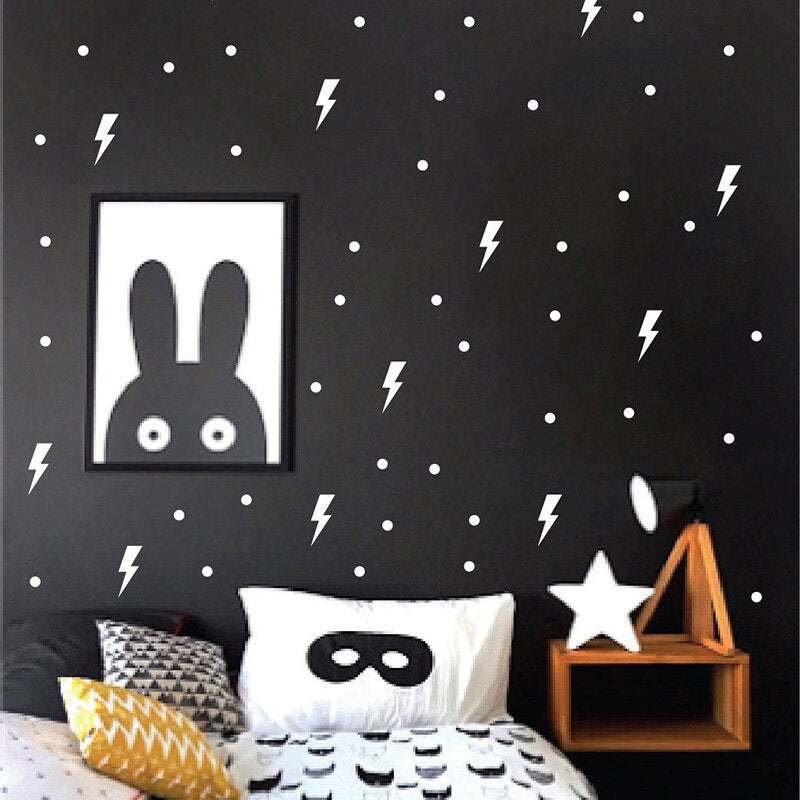 Little Lighting Wall Decals For Kid's Bedroom Removable Self Adhesive Colorful Vinyl Wall Stickers For Boy's Room Nursery Wall Creative DIY Children's Room Decor