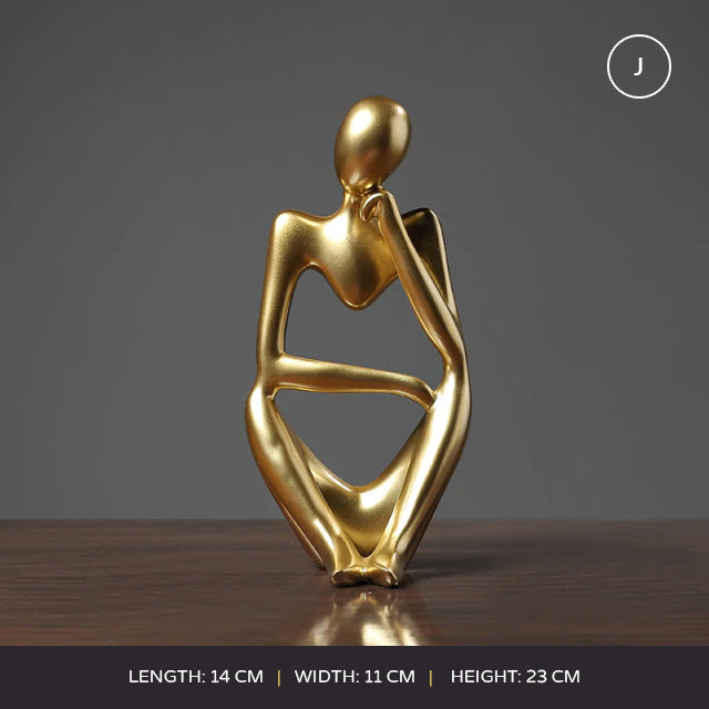 Abstract Thinker Modern Resin Statue Sculptured Characters Art Decoration For Living Room Coffee Table Mantelpiece Ornamental Figurines Nordic Home Decor