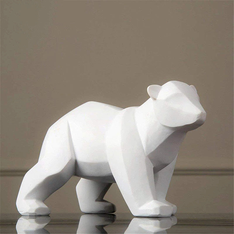 Geometric Polar Bear Sculpture Black Bear Statue Modern Ornamental Decoration For Living Room Coffee Table Bookshelf Mantelpiece Nordic Home Decor