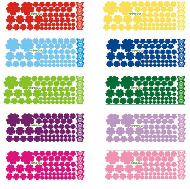 Cute Colorful Flowers And Butterflies Wall Decals Removable DIY Wall Stickers For Bedroom Living Room Wedding Decor Kids Girls Rooms