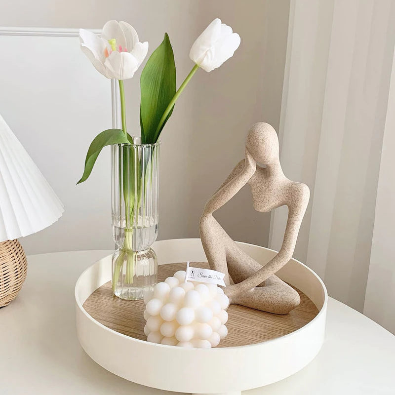 Abstract Thinker Figurines Resin Statue Sculptured Ornamental Characters For Living Room Coffee Table Mantelpiece Art Nordic Home Decor