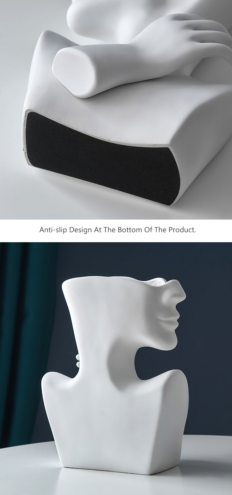 Modern Abstract Designer Fashion Art Vase Creative Resin Bust Sculpture For Bedroom Living Room Creative Salon Floral Display Contemporary Nordic Decor