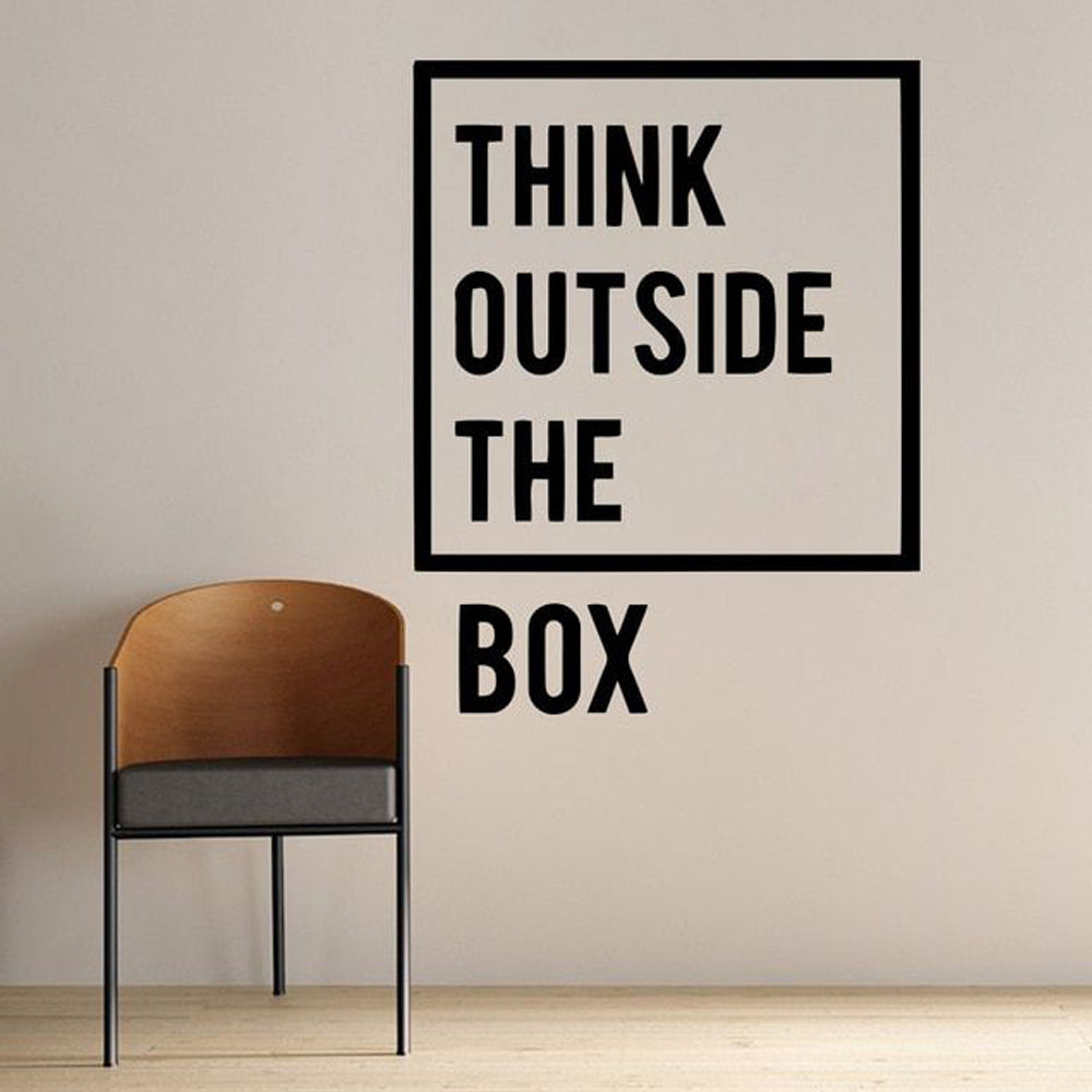 Think Outside The Box Creative Thinking Wall Decal Removable PVC Vinyl Wall Sticker Inspirational Decor For Study Room Home Office Wall Decoration