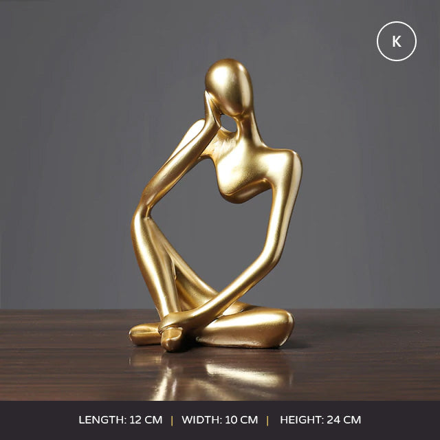 Abstract Thinker Modern Resin Statue Sculptured Characters Art Decoration For Living Room Coffee Table Mantelpiece Ornamental Figurines Nordic Home Decor