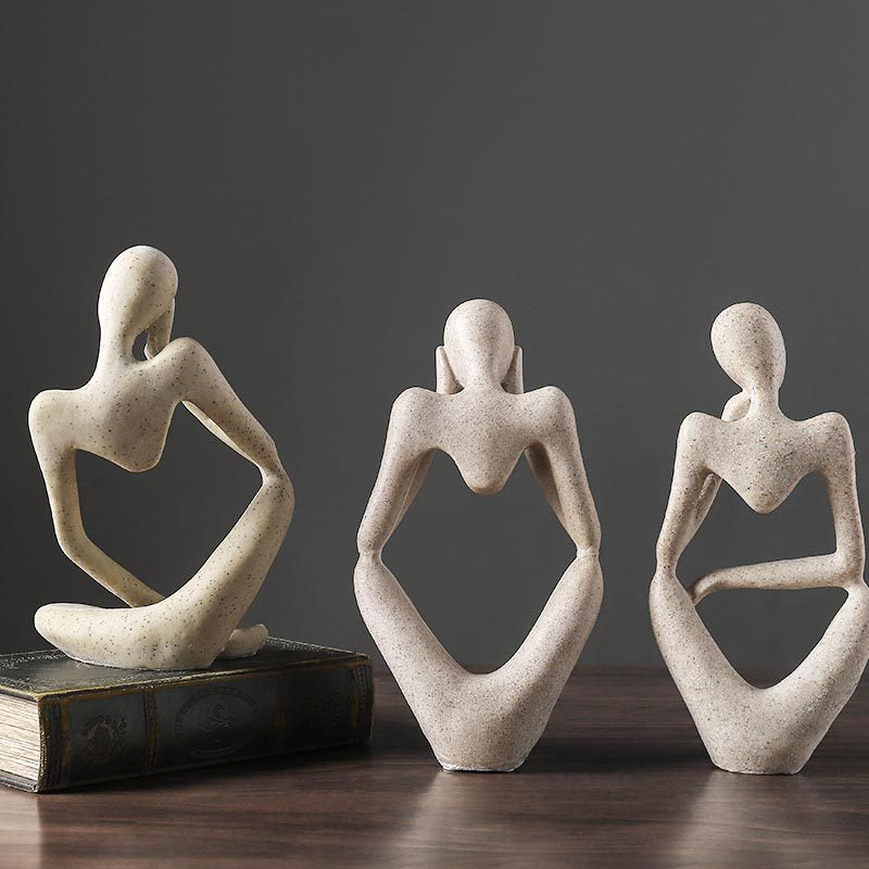 Thinking People Nordic Abstract Sculptures Miniature Minimalist Desktop Statues For Home Office Living Room Coffee Table Bookshelf Scandinavian Home Decor