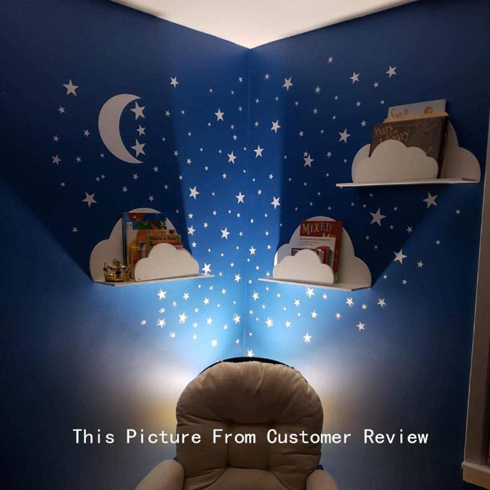 Moon And Stars Wall Decals Removable PVC Vinyl Wall Stickers For Kids Room Babys Room Simple Creative DIY Home Decor Nordic Style Nursery Wall Decoration