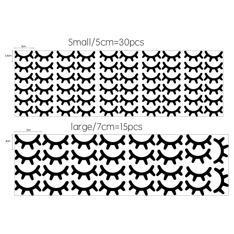 Little Eyelash Wall Decals For Kids Girls Bedroom Decor Cute Night Night Lashes Nursery Decor Removable Self Adhesive PVC Stickers For Creative DIY Home Decor