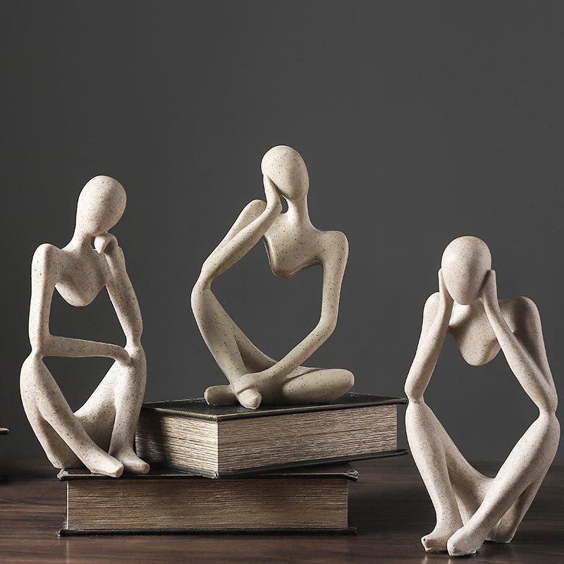 Thinking People Nordic Abstract Sculptures Miniature Minimalist Desktop Statues For Home Office Living Room Coffee Table Bookshelf Scandinavian Home Decor
