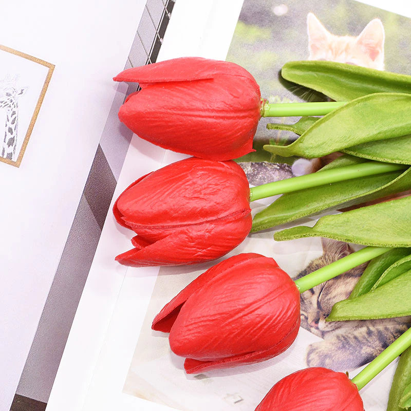 Beautiful Fashionable Tulips Artificial Flowers For Maintenance-Free Creative Home Décor Floral Displays For Living Room Dining Room Nordic Home Decoration