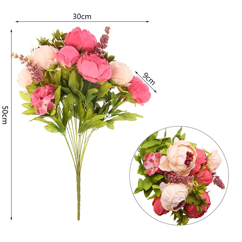 Beautiful Fashionable Artificial Silk Peony Flower Bouquet For Wedding Venue Living Room Bedroom Stylish Peonies Floral Display For Modern Nordic Home Decor