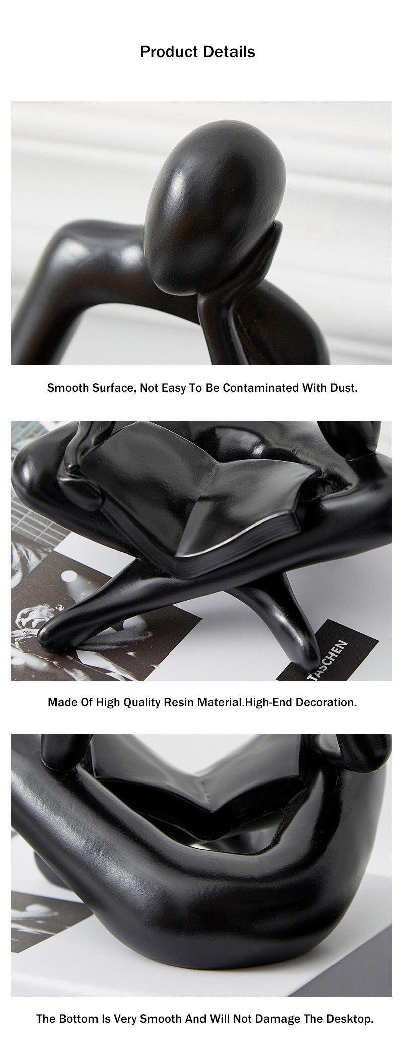 Reading Men Abstract Statues Miniature Figurines Resin Sculpture Decorative Ornaments For Living Room Coffee Table Mantlepiece Nordic Home Decor