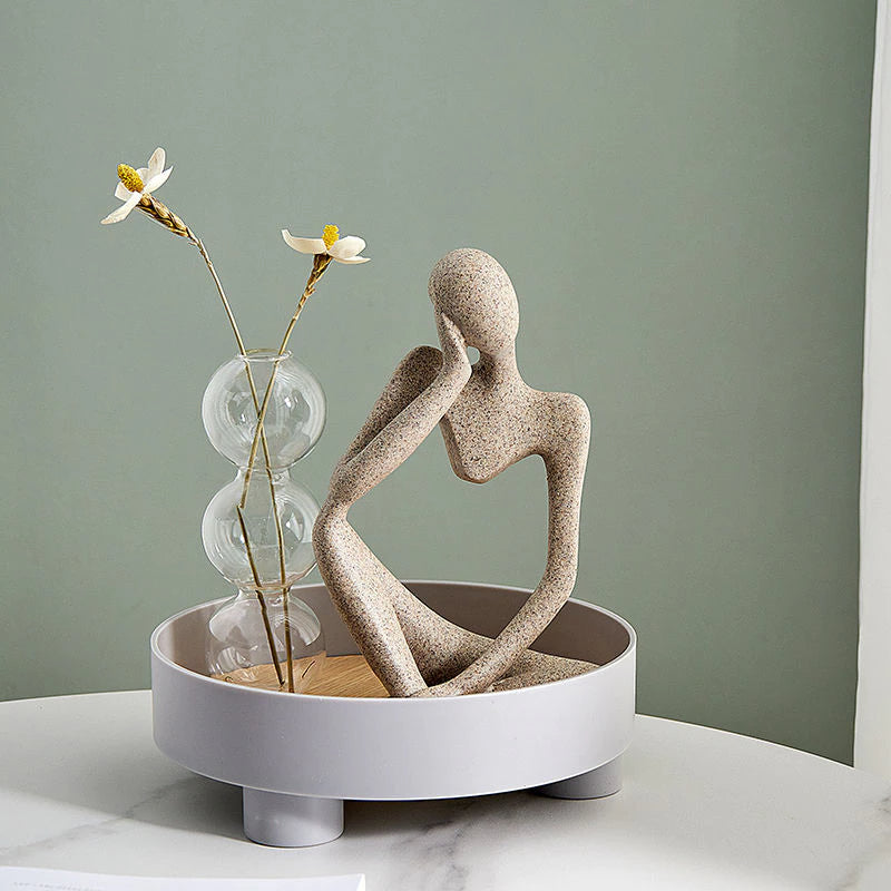 Abstract Thinker Figurines Resin Statue Sculptured Ornamental Characters For Living Room Coffee Table Mantelpiece Art Nordic Home Decor
