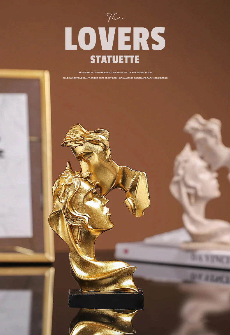 The Lovers Abstract Miniature Statues Decorative Sculptures For Bookshelf Coffee Table Creative Handicraft Arty Ornaments For Modern Living Room Decor