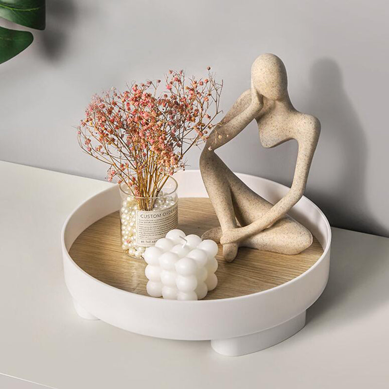 Decorative Nordic Trays For Bedroom Dressing Room Organizer Storage Display Trays For Ornaments Candles Cosmetics Plant Pot Stands Multi-Purpose Bathroom Accessories