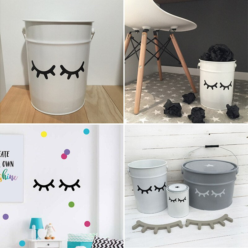 Eyelash Fashion Wall Decals For Girl's Room Removable PVC Self Adhesive Stickers For Nursery Room Wall Windows Furniture Stickers Creative DIY Decoration