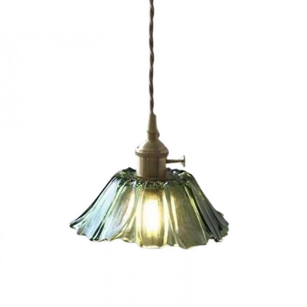 Lotus Retro Glass Pendant Light small green2.jpg__PID:f9fe5c96-d3b1-4e58-bf14-56d49f65b68a