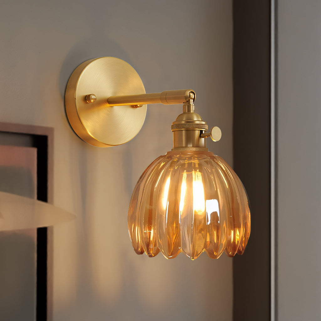 Freya Lotus glass wall light amber.jpg__PID:ef8c0e3d-8f95-4e31-aa2a-34849744b6c6