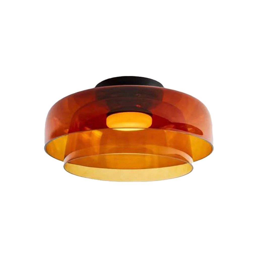 layer disc glass ceiling light two layer amber sku.jpg__PID:620b7959-4f19-4c23-a335-28389a1f5e7f