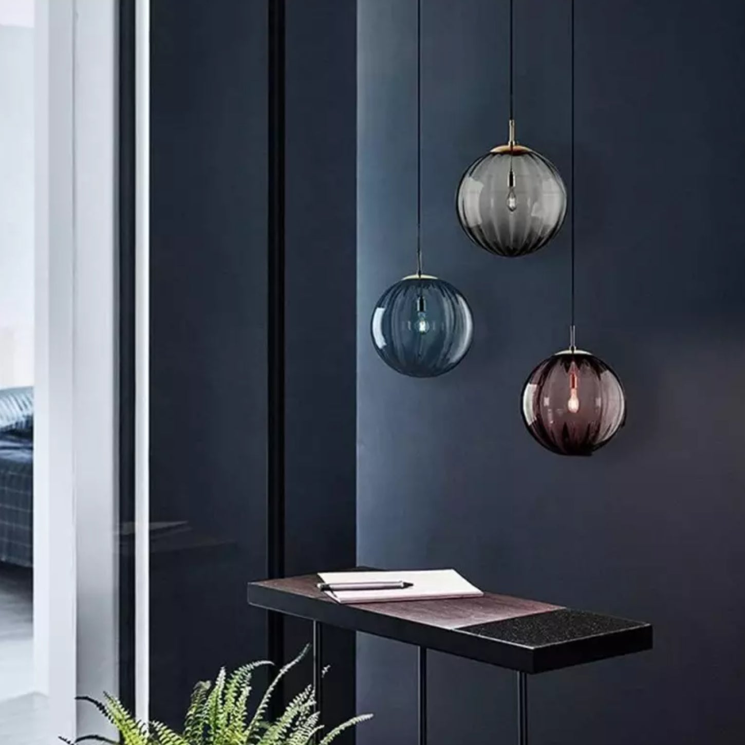 Octavia Gemstone Tones Glass Pleated Pendant Light scene10.webp__PID:2f3bfb98-6287-485f-9a66-139861b9e2e9