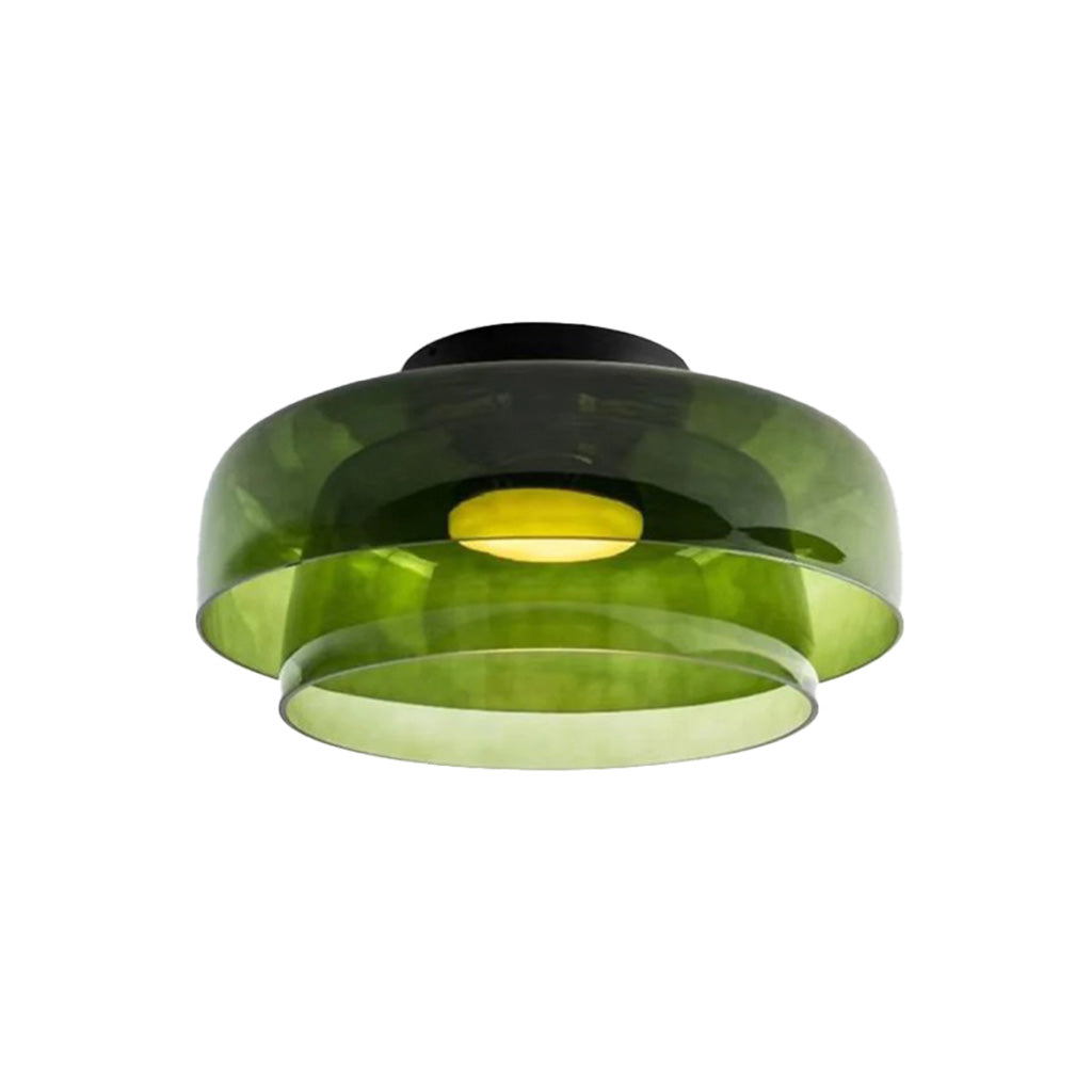 layer disc glass ceiling light two layer green sku.jpg__PID:79594f19-1c23-4335-a838-9a1f5e7fc21e